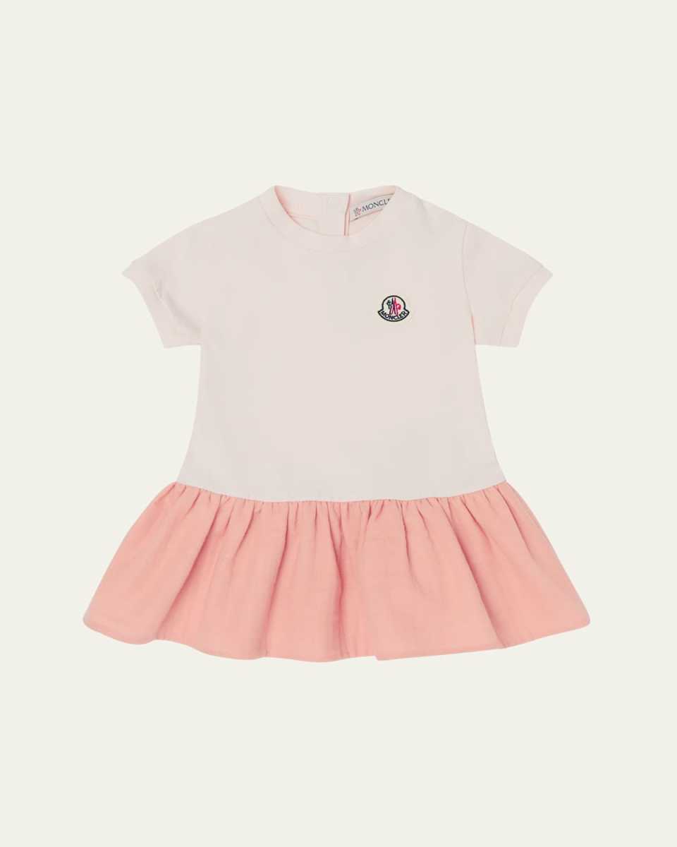 Girl's Jersey Woven Combo Dress, Size 6M-3